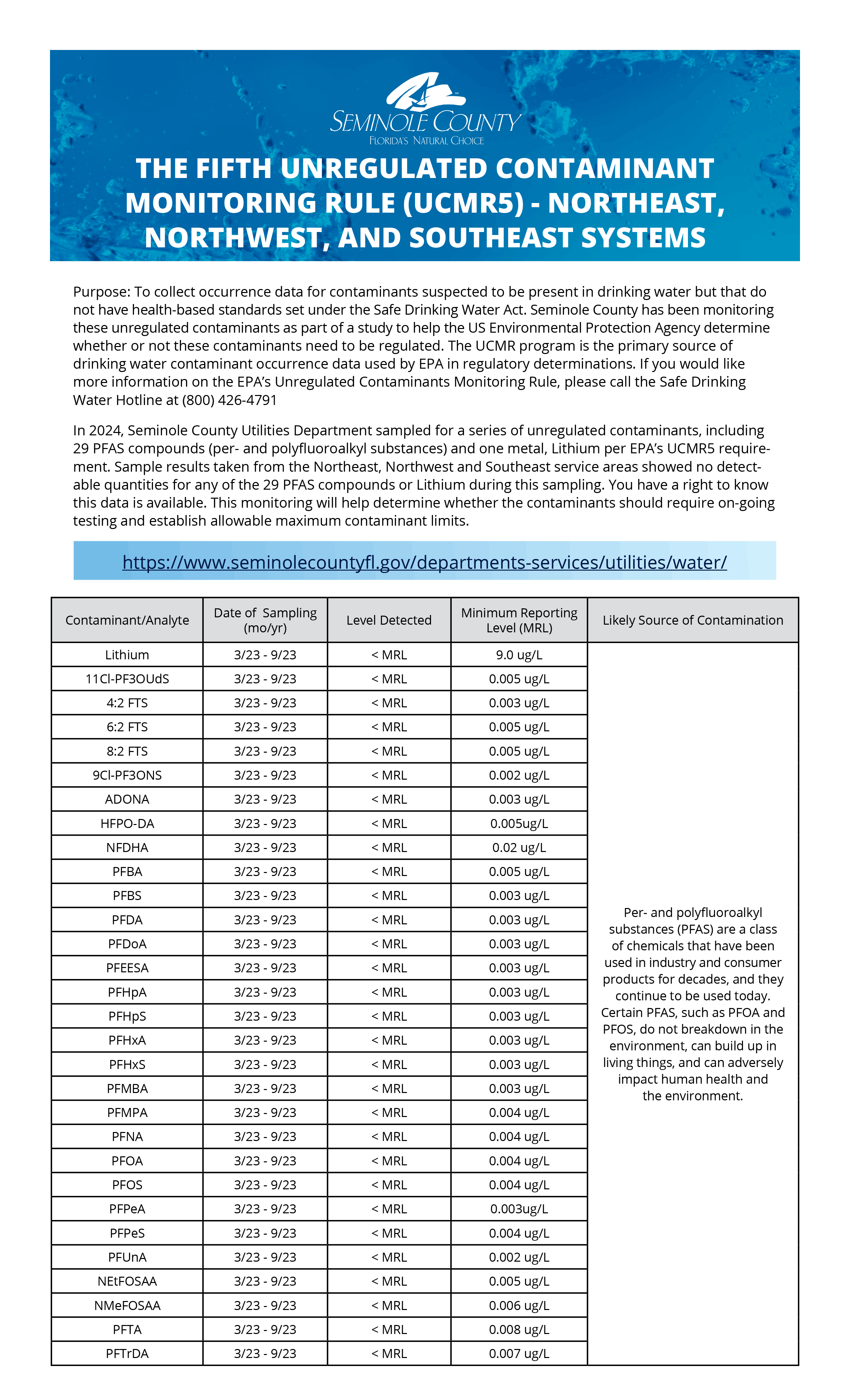 Utilities UCMR Fact Sheet ADA