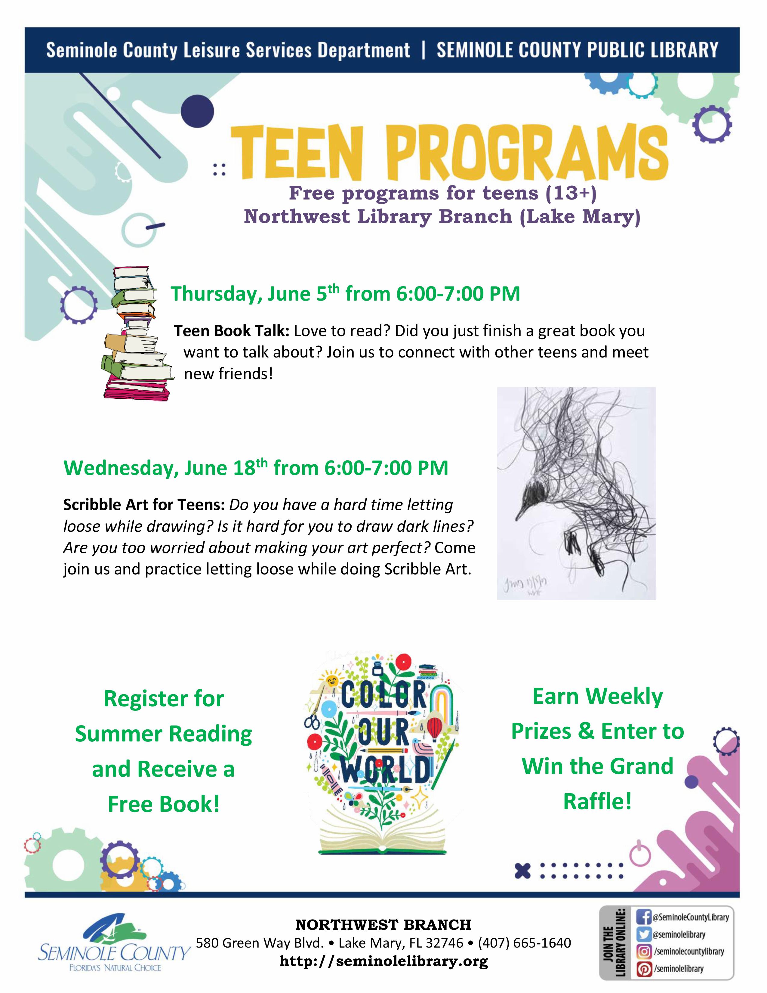 June 2025 Teen Events - Northwest Branch Library