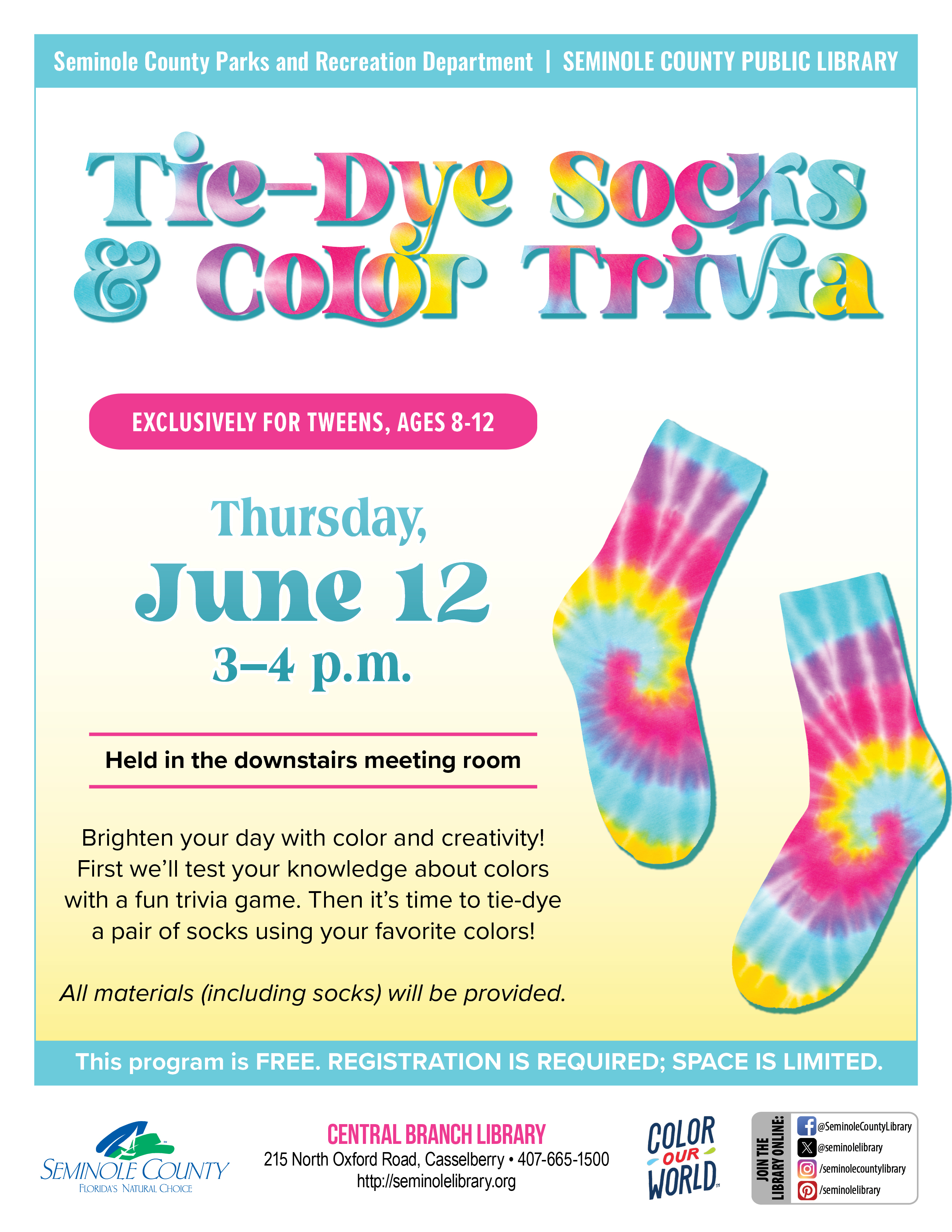 Tie-Dye Socks and Color Trivia for Tweens