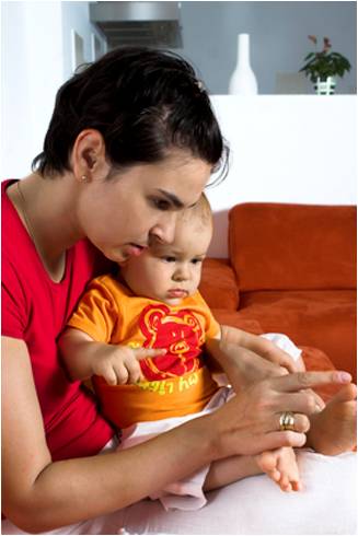 Mom & baby interacting